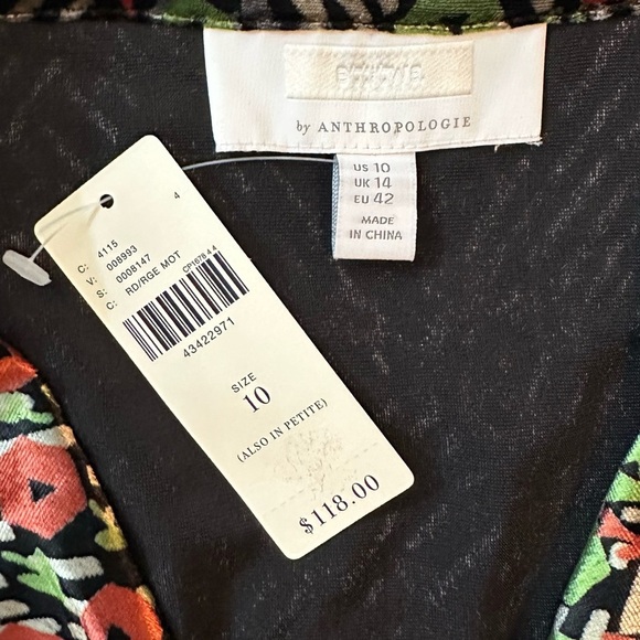 Ett:twa by Anthropologie Velvet Floral Wrap Blazer Blouse Top sz 10 NWT unique - Picture 8 of 8